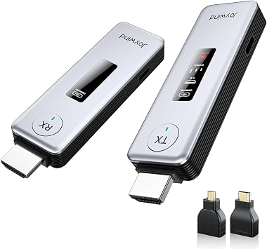 2027 New Wireless HDMI Transmitter and Receiver 360ft/110m,4K Decode Input 1080P Output with LED Display, Plug&Play Portable 2.4G/5.8G Wireless Extender Kit for PC/Laptop/TV Box/Projector to Monitor