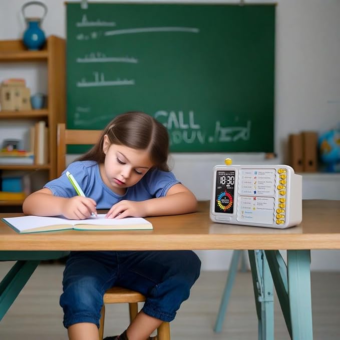 Electronic Visual Timer with Planning Board Pen Holder for Kids - 99 Mins Countdown Timer, Dry Erase Task Board, Daily Schedule & Chore Chart - Time Management & Goal Setting Tool for Home, Classroom