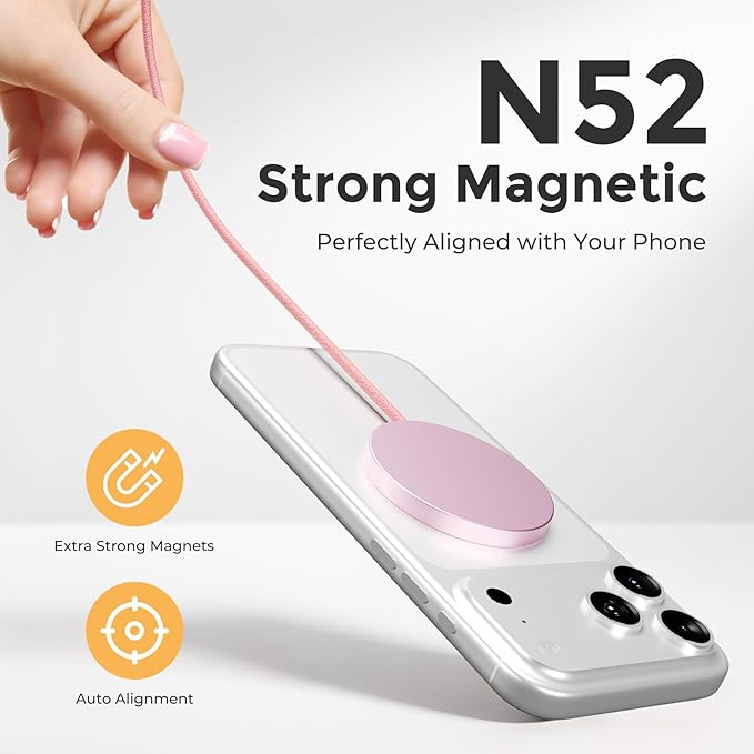 25W Magnetic Wireless Charging Pad: Qi2.2 Qi2 MagSafe Fast Charger for iPhone Air 17e 17 16 15 14 Pro Max, Samsung Galaxy S26 S25, Google Pixel 10 & AirPods, Gift Ideal for Desk Travel (Pink, 2Pack)