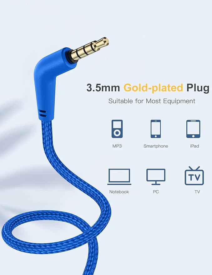 Kids Headphones with Cord, Over-Ear Headphones for Kids with Microphone, 85/94dB Volume Limit, Headset for Kid Boys Girls with Shareport, Wired Toddler Headphone for School/Tablet/iPad/Travel