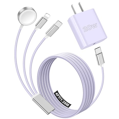 Travel Essentials Multi Charging Cable with 20W Charger Block
