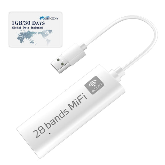 4G LTE Portable WiFi Hotspot for Travel in 200+ Countries,1GB Data 30 Days