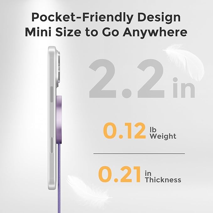 25W Magnetic Wireless Charging Pad: Qi2.2 Qi2 Fast Charger for Google Pixel 10 iPhone 17 16 Pro Max 16e 15 14 13 12 AirPods & Samsung Galaxy Series Gift Ideal for Desk & Travel (Light Violet, 2Pack)