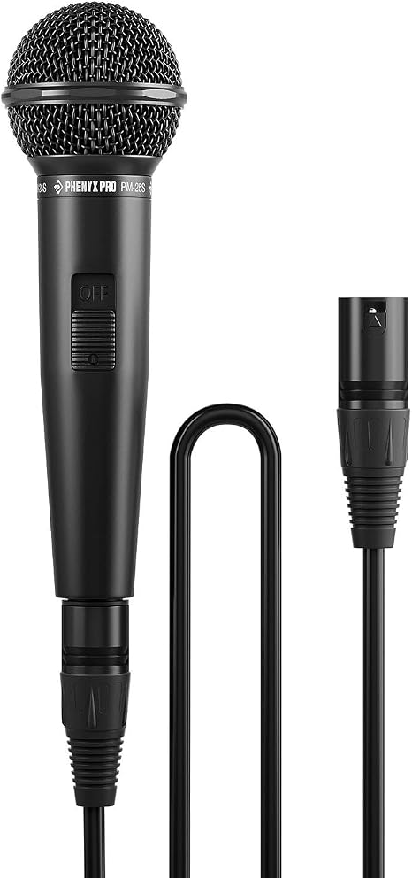 Phenyx Pro Cardioid Dynamic Wired XLR Microphone with On/Off Switch PM-25S