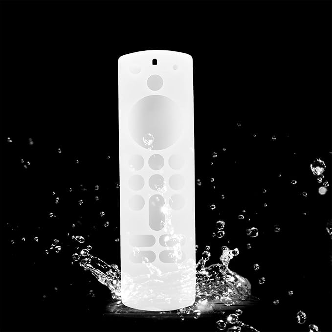 White Voice Remote Cover Case Replacement for TV Stick (3rd Gen) / 4K Max 2021 Release Voice Remote, Silicone Protective Case Sleeves with Lanyard Glow in Dark - LEFXMOPHY