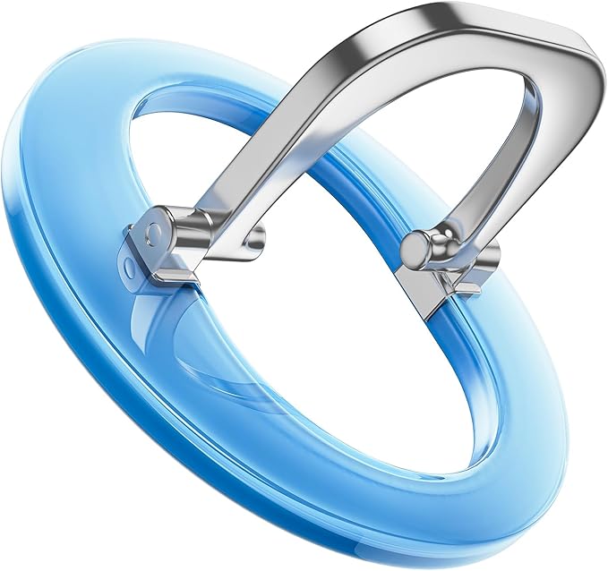 SUPERONE for MagSafe Phone Grip, Adjustable Magnetic Phone Ring Holder Removable Finger Phone Ring Kickstand Compatible with MagSafe Accessories Only for iPhone 17 & 16 & 15 & 14 & 13 Series - Blue