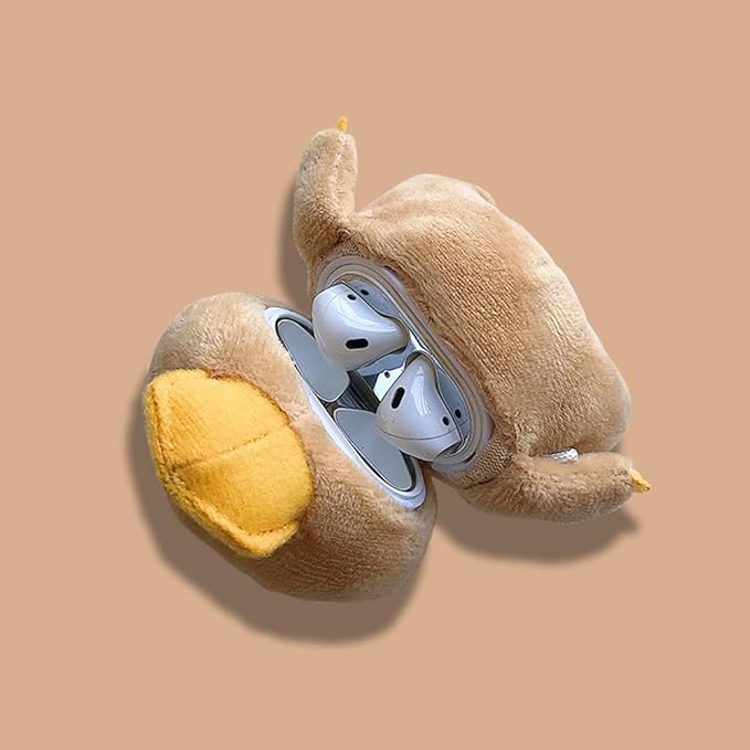 SGVAHY Furry Case for AirPods Pro 3rd Generation Funny Cute 3D Cartoon Plush Design Soft Warm Fluffy AirPod Pro 3 Cover with Keychain Kawaii Anti-Fall Protective Case Women Girls(Duck)