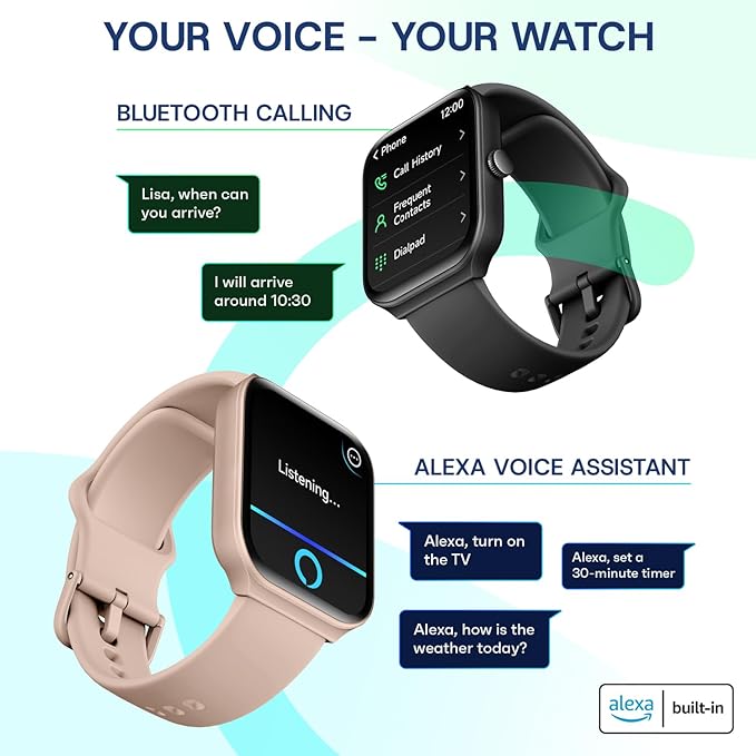 OCTANDRA Inspire VeryFit 1.95" Bluetooth Answer Call Alexa Smart Watch Body Energy Heart Rate HRV Oxygen Saturation Sleep Monitor Step Tracker IP68 Fitness Watches for Men Women (IDW16) (Black)