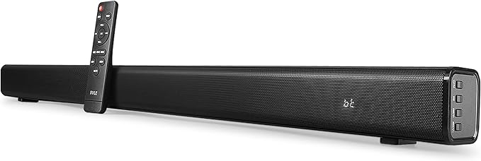 Pyle TV Speaker - Quality Audio Soundbar with Bluetooth, Support 4K & HDMI TVs, Wall Mountable, 32" w/Remote Control, Coaxial & RCA Cables, Class D Stereo Power Digital Amplifier - PSBV30BT