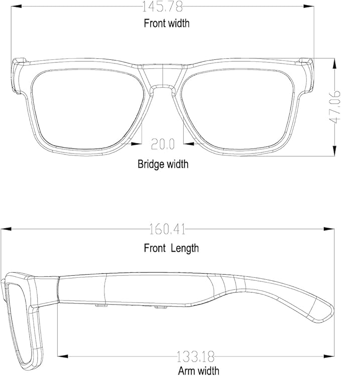 OhO sunshine Bluetooth Glasses: Voice Control and Open Ear Style Smart Glasses to Listen Music & Calls, UV400 Protection Lens