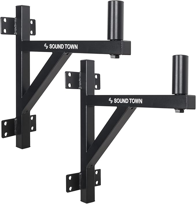 Sound Town 2-Pack Wall Mount Speaker Brackets, Fits 35mm Speaker Mounts (STWSD-F15A-PAIR)