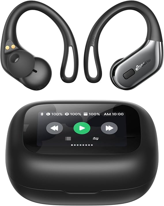 Wireless Earbuds 40H Bluetooth 5.3 Sport Headphones with Earhooks,Black