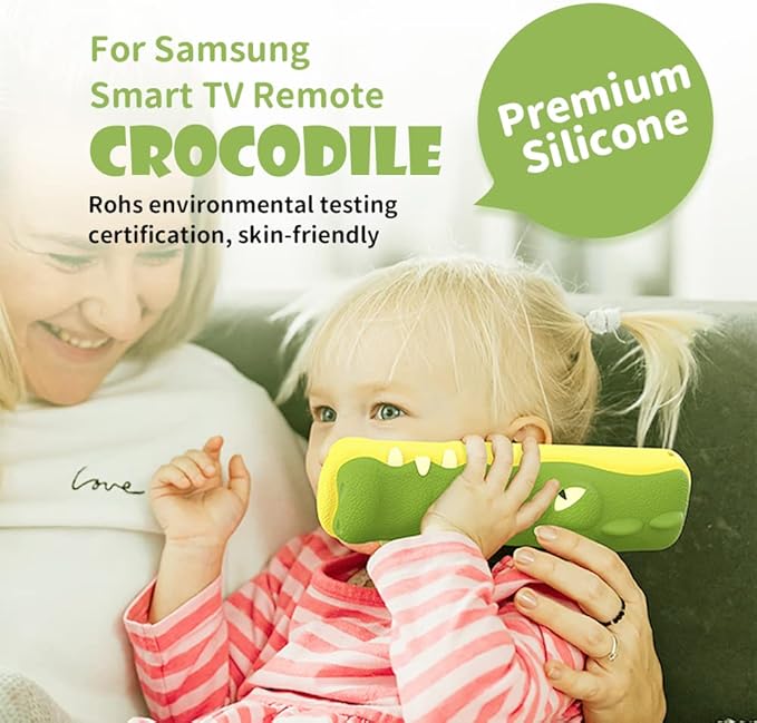 for Samsung TM2280E Silicone Protective Cover Compatible with Samsung Smart TV TM2180E, TM1990C, TM2140A Remote case,Shockproof Anti Lost Washable Protective Case with Lanyard(Crocodile)
