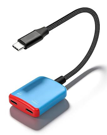 CERRXIAN AR Glasses Adapter, USB C Male to Dual USB C Female Splitter, 100W PD Fast Charging, 8K@60Hz Video Output for AR Glasses, Steam Deck, ROG Ally, Switch, Phone, Table, Notebook