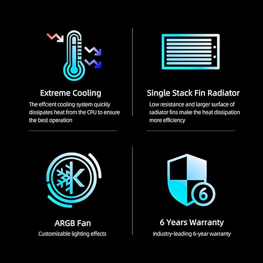 KINGCOOL Aqua Freeze AIO Cooler 360mm Radiator Liquid CPU Cooler RGB All-in-One Water Cooling System, 3x120mm ARGB Fans, AMD AM5/AM4 Intel LGA1800/1700/115X Sockets Compatible (360mm, White)