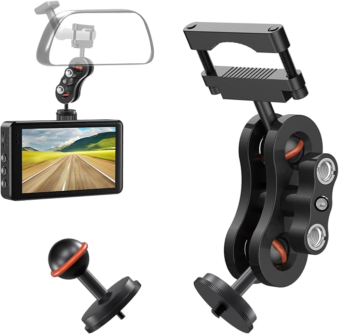 Dash Cam Mount,Aluminum Rearview Mirror Driving Recorder Mounting Base