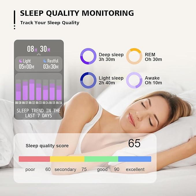 Smart Watch for Men Women SmartWatch 1.83" for iPhone Samsung Android Phone Compatible, Fitness Tracker Watch with Pedometer, Heart Rate/Sleep Monitor, Blood Oxygen, IP68 Waterproof (Gold)