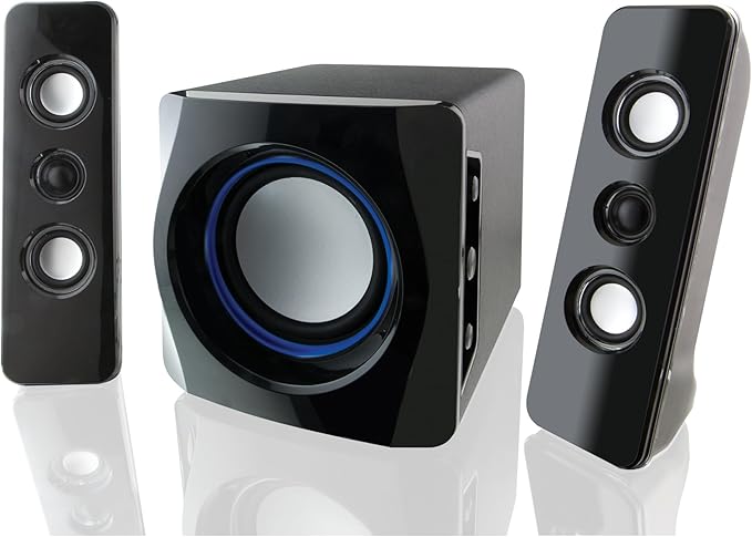 iLive Electronics Bluetooth Speaker System with Built-in Subwoofer, 7.28 x 8.86 x 7.28 Inches, Black (iHB23B)