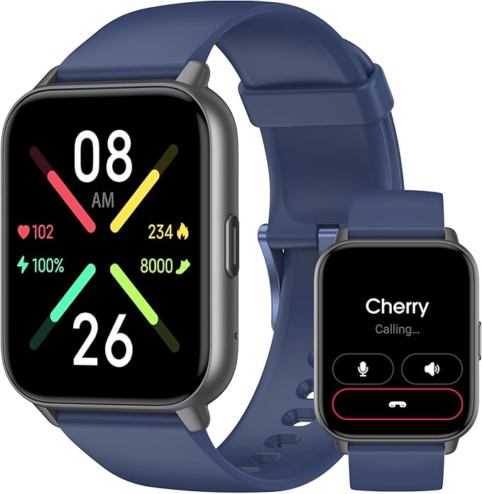 Smart Watch (Answer/Make Call) for Women Men, Fitness Tracker with Heart Rate, Blood Oxygen, Sleep Tracker, IP68 Waterproof Fitness Watch Step Calorie Counter Pedometer Compatible iPhone & Android