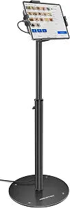 AboveTEK iPad Kiosk Floor Stand - Height Adjustable POS Tablet Floor Stand, 360° Swivel Universal Locking Holder for 7.9"-11" iPad/Air/Samsung - Anti-Theft Security Stand for Retail, Business