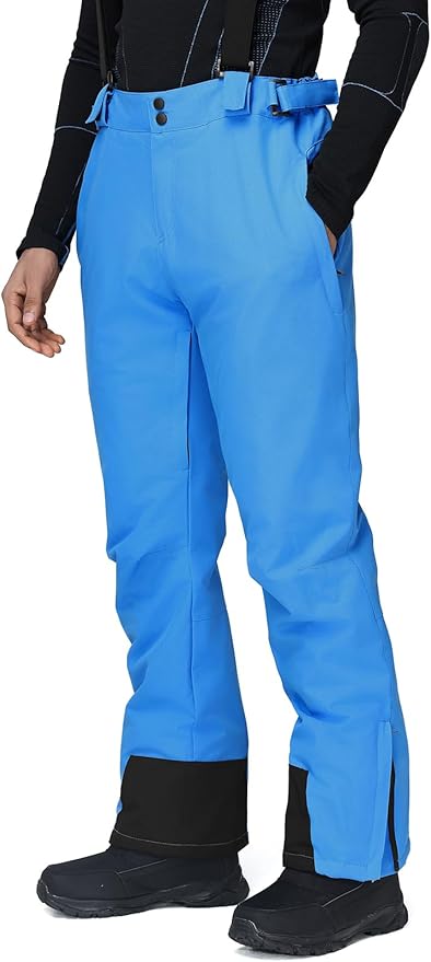 RIUIYELE Men's Ski Pants Insulated Snow Bibs Warm Winter Snowboard Bibs Overalls Waterproof Winterproof with Suspenders