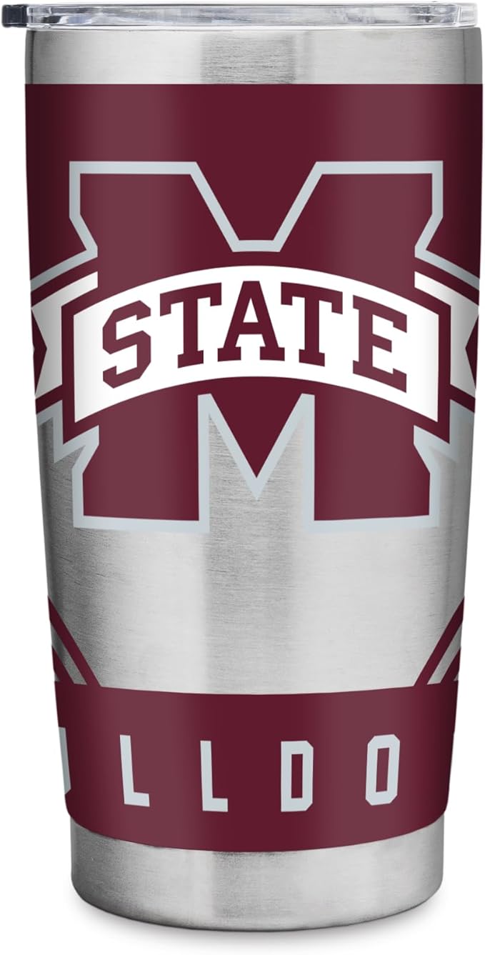 Rico Industries NCAA 20oz Stainless Steel Tumbler with Lid - Great For Coffee, Tea, Water or Cocktails