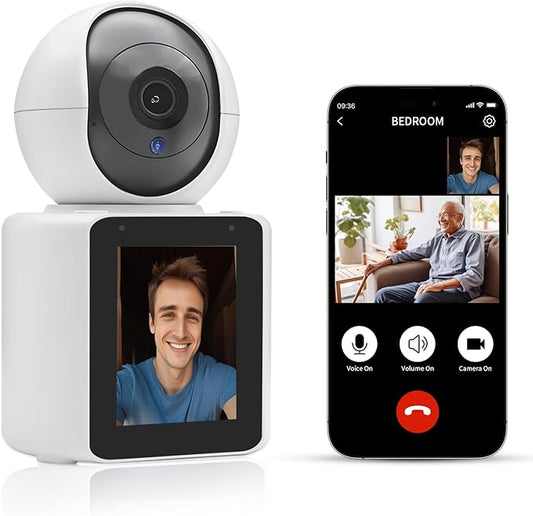 Security Camera, 2K/3MP Outdoor Camera 2.4G Hz E27 Camera for Home Security, 24/7 Recording, Motion Detection and Alarm (C)