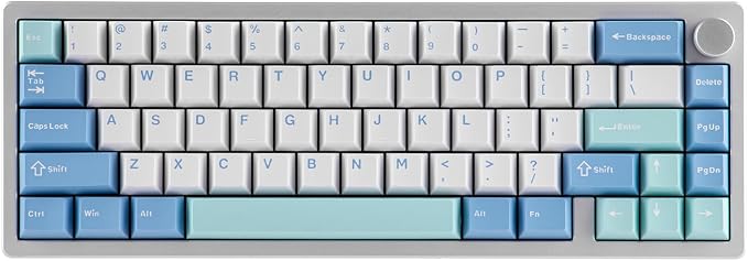 EPOMAKER Galaxy65 Wireless QMK/VIA Mechanical Keyboard, Ball-Catch Anodized Aluminum Custom Keyboard, Pre-Lubed Hot-Swappable Switch, RGB Backlit, Rotary Knob, 2.4Ghz/BT/Type-C (Silver)