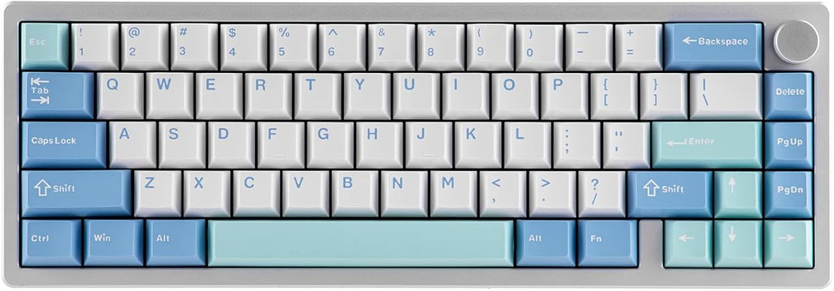 EPOMAKER Galaxy65 Wireless QMK/VIA Mechanical Keyboard, Ball-Catch Anodized Aluminum Custom Keyboard, Pre-Lubed Hot-Swappable Switch, RGB Backlit, Rotary Knob, 2.4Ghz/BT/Type-C (Silver)