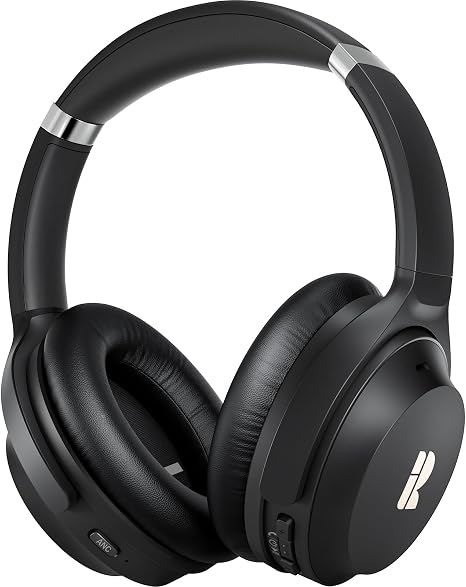Bluetooth Headphones, Premium Active Noise Cancelling Wireless Headphones Over Ear, 50H Playtime, Hi-Res Audio, Deep Bass, Memory Foam Ear Cups for Travel, Home Office