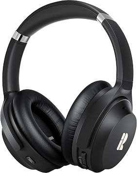 Bluetooth Headphones, Premium Active Noise Cancelling Wireless Headphones Over Ear, 50H Playtime, Hi-Res Audio, Deep Bass, Memory Foam Ear Cups for Travel, Home Office