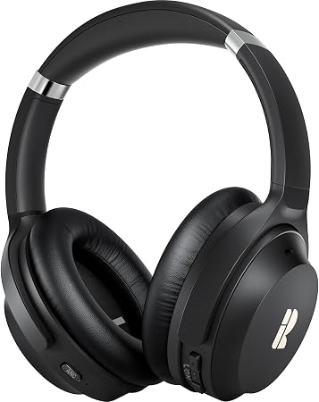 Bluetooth Headphones, Premium Active Noise Cancelling Wireless Headphones Over Ear, 50H Playtime, Hi-Res Audio, Deep Bass, Memory Foam Ear Cups for Travel, Home Office