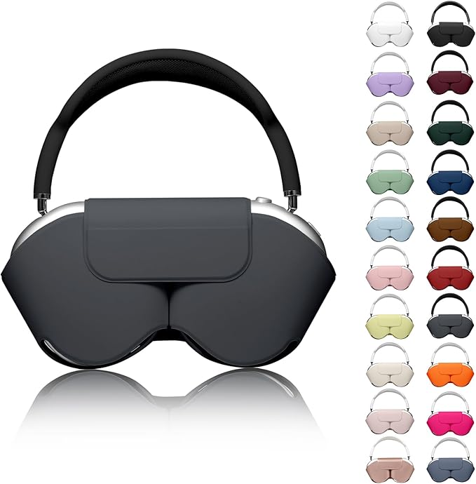for Apple Airpods Max Case,Headphones Protective Case for AirPod Max Supports Sleep Mode, Anti-Scratch and Anti-Dust,Airpod Pro Max by PU Leather,Dark Gray 2