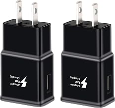 Adaptive Fast Charging Block USB Wall Charger, 2-Pack Travel Quick Charger Adapter Compatible with Samsung Galaxy S22 S21 S20 Ultra/Note 20/10/S10 S9 S8 S7 S6 Edge Plus Active, Note 5/9 (Black)