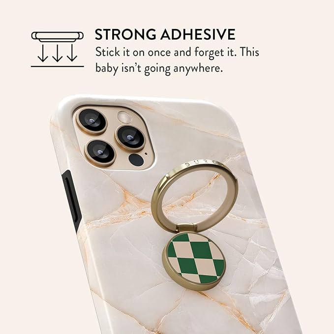 BURGA Cell Phone Ring, Holder Grip and Stand - Finger Phone Grip for Back of Smartphone Case, Kickstand 360 Rotation, Universal Ring for iPhone Samsung Galaxy Huawei Google Pixel, Stylish Accessories