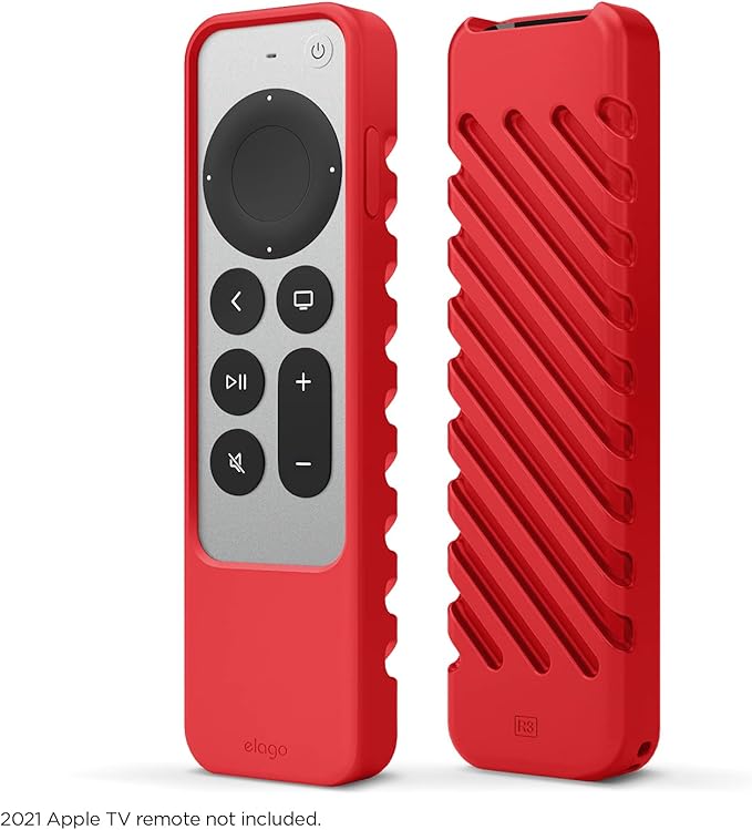 elago R3 Protective Case Compatible with 2022 Apple TV Siri Remote 3rd Generation, Compatible with 2021 Apple TV Siri Remote 2nd Gen - Lanyard, Great Grip, Shock Absorption, Drop Protection [Red]