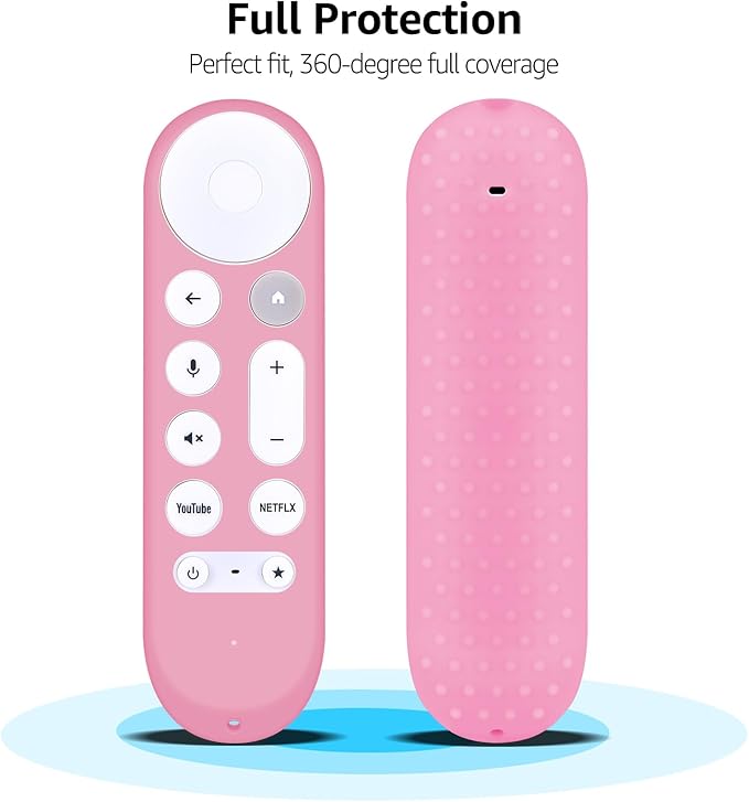 [2-Pack] HZIME New Replacement Remote Control Cover Compatible for Google TV Streamer 4K TV GY3LE Voice Remote, Silicone Controller Case Sleeve (Glow-in-The-Dark，Green/Pink)
