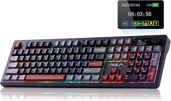 AULA F106 Pro Wireless Gaming Keyboard Creamy Mechanical Keyboards 104 Keys