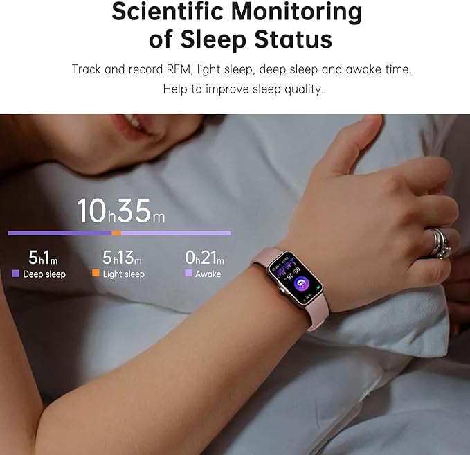 Health Fitness Tracker, Smart Watch with 24/7 Heart Rate and Blood Oxy-gen Monitor, Sleep Tracker with IP68 Waterproof, Activity Tracker Pedometer Step Counter for Women Men (Deep Pink)