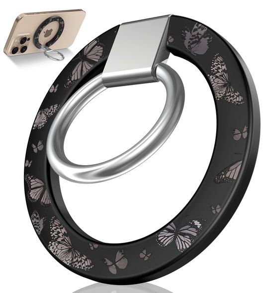 Toycamp Phone Grip Ring Holder Compatible with MagSafe - Magnetic Phone Grip Stand Women Cute Painting Removable Rotatable Magnet Accessories for iPhone 17 Pro Max/16/15/14/13/12 Series, Cherry