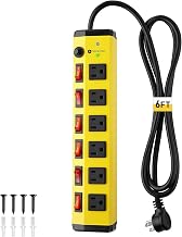 KeBen Heavy Duty Power Strip Surge Protector,Individual Switches,6FT/15A - Image 1