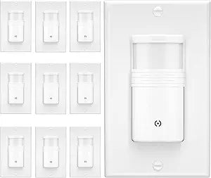 3-Way Motion Sensor Light Switch, 10 Pack, White