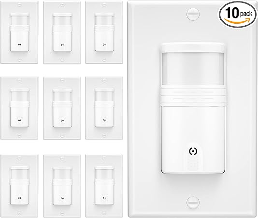 3-Way Motion Sensor Light Switch, 10 Pack, White