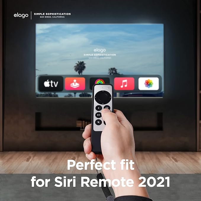 elago R1 Case Compatible with 2022 Apple TV 4K Siri Remote 3rd Gen, Compatible with 2021 Apple TV Siri Remote 2nd Gen- Magnet Technology, Lanyard Included, Full Access to All Functions [Red]