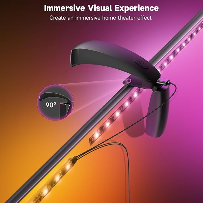 FFJ TV Lights That Change with TV, 21.3ft RGB Immersive LED Strip Backlight with 90-100 Inch Screen, Smart App Control, Music Sync, for Home Decoration - Upgraded Version