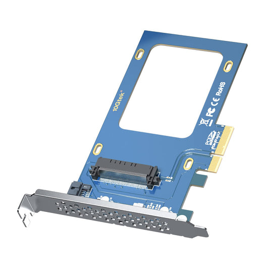 10Gtek PCIe 4.0 x4 to U.2 Adapter Card, SFF-8639 Expansion Card for 2.5” U.2 NVMe SSD or SATA SSD, Support PCIe Gen4/Gen3, Only Includes Full-Height Bracket