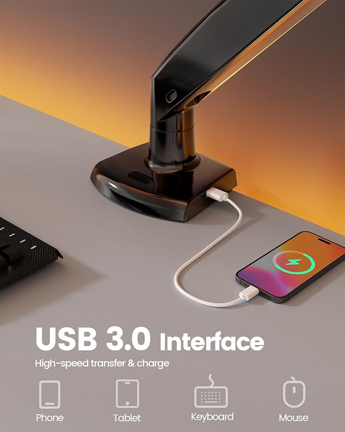ErGear 13 to 49 inches Single Monitor Mount for Ultrawide Screens,Heavy Duty Single Monitor Arm,Single Monitor Stand with Swivel,Tilt,Rotation for Home and Office,Holds 26.5lbs,VESA 75/100mm