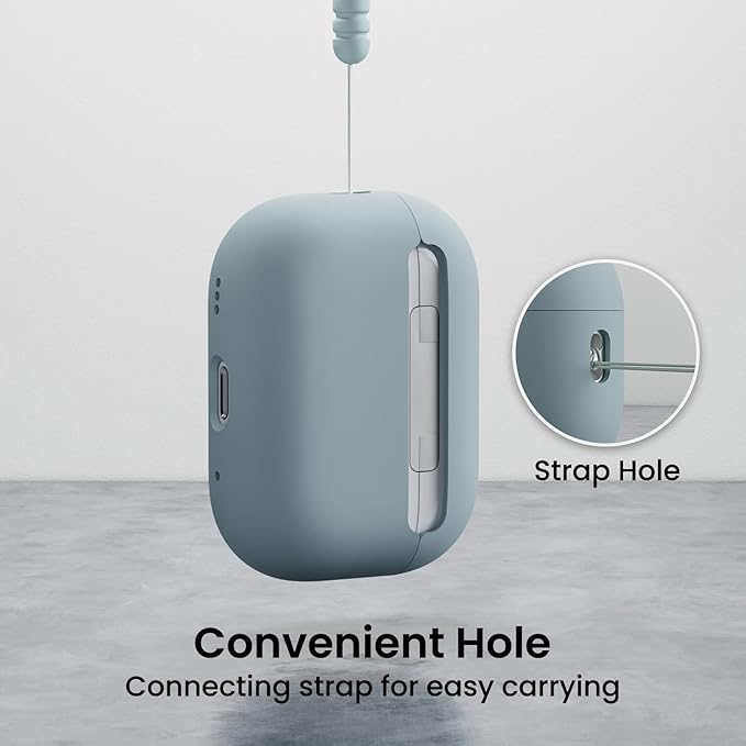 ORNARTO Compatible with AirPods Pro 2 Case 2022, Full Protective Hybrid Silicone for AirPods Pro 2nd Generation Case, Front LED Visible Skin Cover-Mint Green