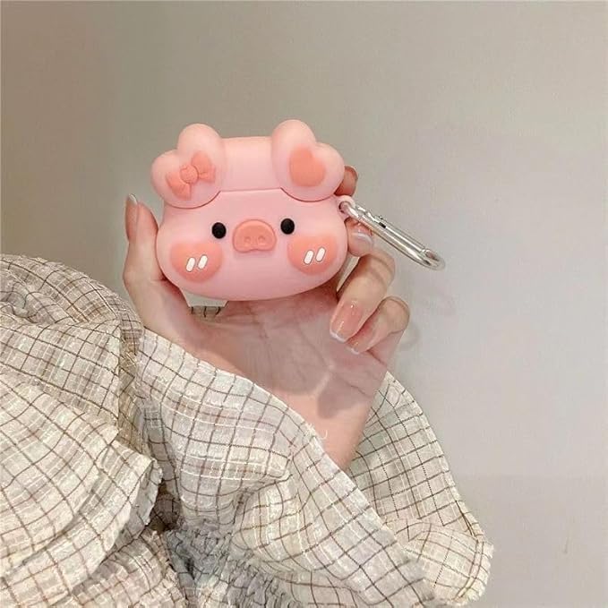 Compatible with Airpods Pro 2nd Generation Case 2022, Cute AirPods Pro 2 Case Cartoon, Kawaii Soft Silicone Protective Cover for New Airpods Pro2 for Men Women (Pink Pig1)