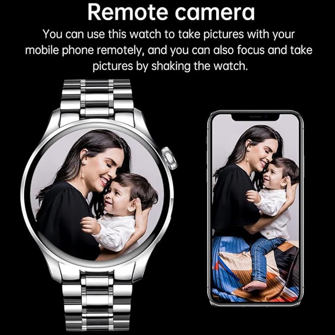 FILIEKEU Bluetooth Calls Smart Watch Men Women Heart Rate Sleep Monitor Steps IP67 Waterproof Sport Fitness Tracker 1.3''Touch Screen Fasion Black Stainless Steel Smart Watches for Android iOS